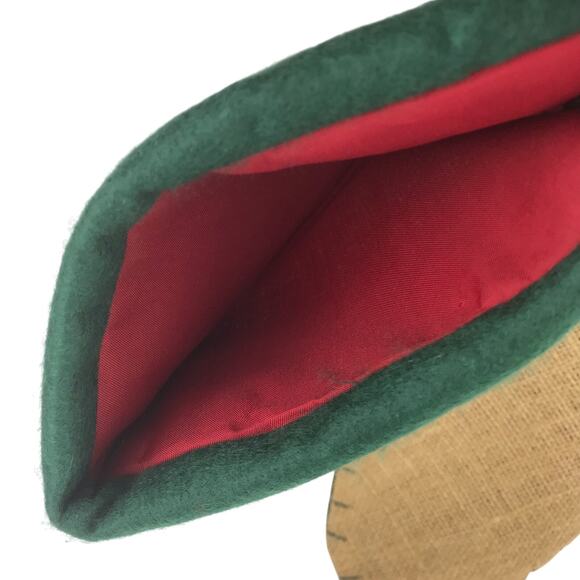 Advance Concept Ltd Christmas Stocking Burlap Green Red Felt Snowflake Lined - Picture 4 of 6